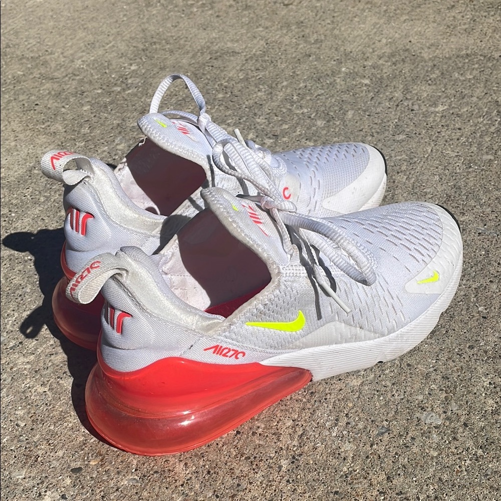 Nike Air Max 270 White with Red and Yellow Accents